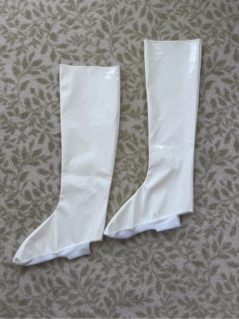 Weissman White Patent Boot Spats Shoe Covers Size Adult